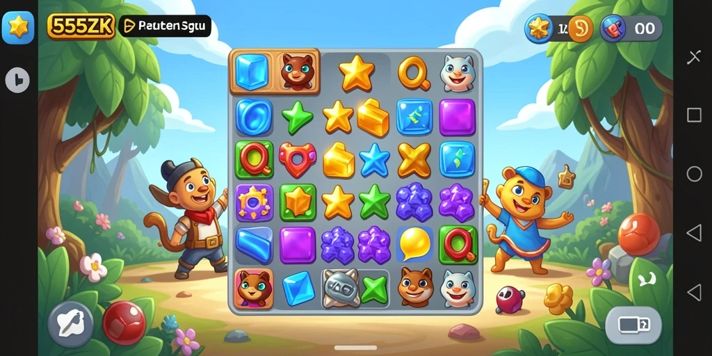 Tampilan gameplay seru dan penuh warna di 555ZK.