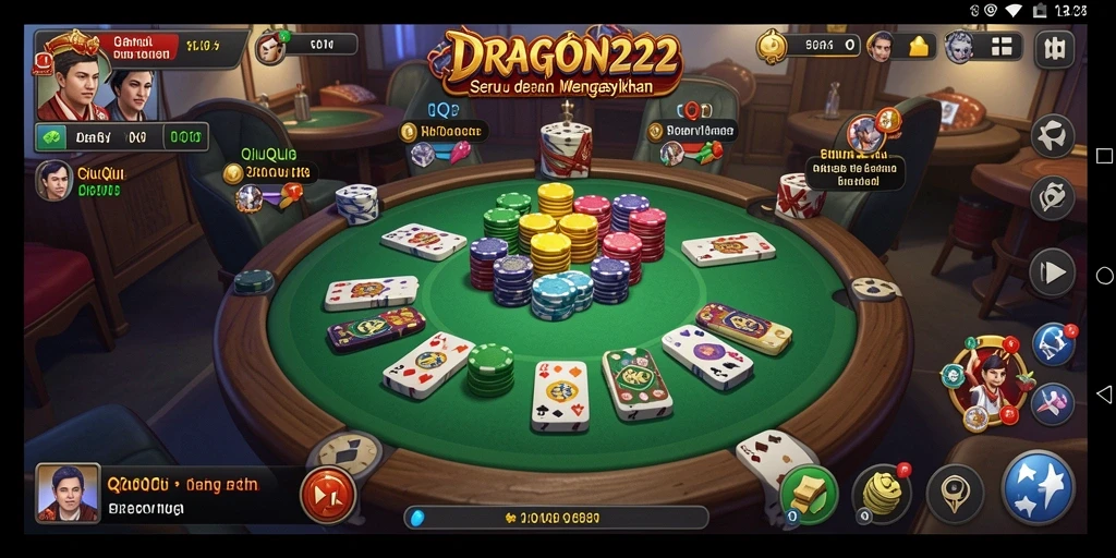 Tampilan gameplay menegangkan di DRAGON222 dengan suasana QiuQiu.