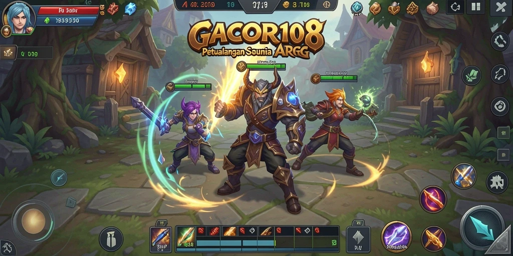 Tangkapan layar GACOR108 menampilkan aksi pertempuran epik dalam game ARPG.