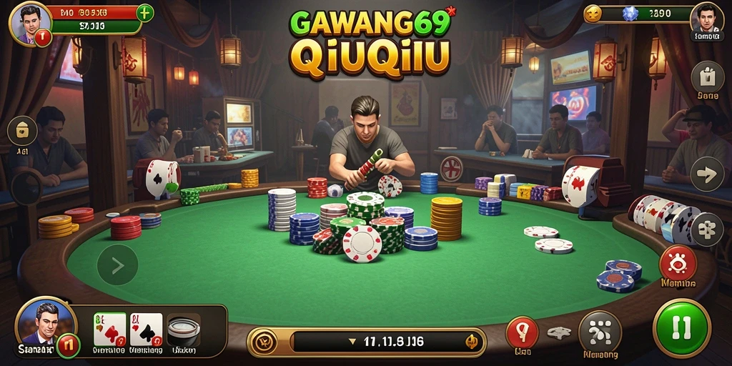 Screenshot gameplay GAWANG69 menampilkan momen seru bermain QiuQiu.