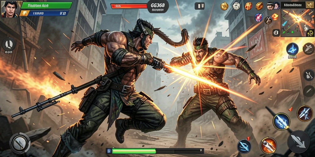 Gameplay GG368 dengan aksi pertarungan yang seru dan dinamis.