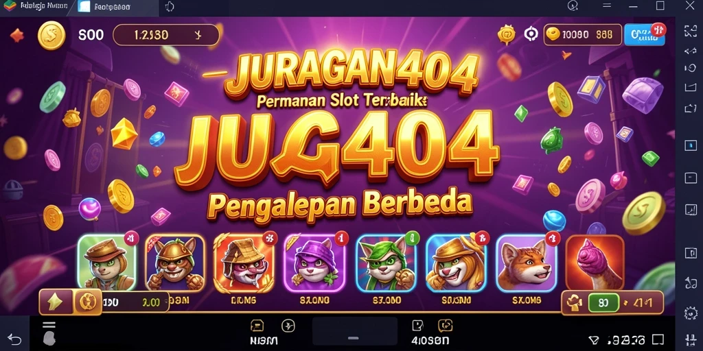 Tampilan seru dari gameplay JURAGAN404 dengan mesin slot yang menarik.