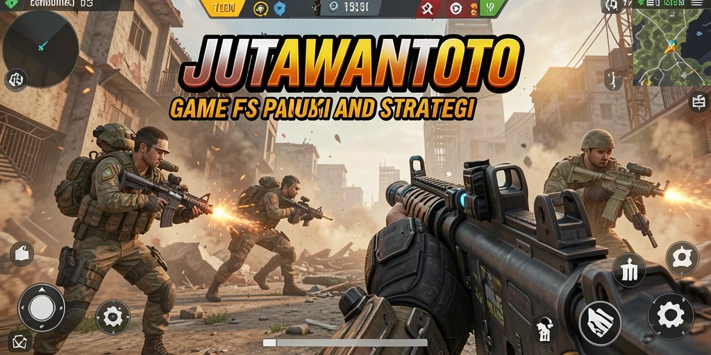 Screenshot aksi mendebarkan dalam JUTAWANTOTO dengan gameplay FPS.