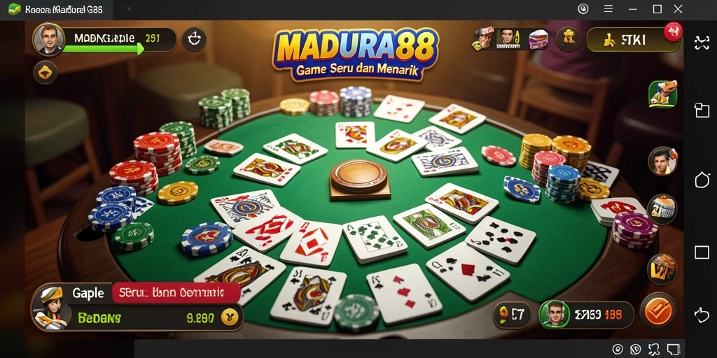 Tampilan gameplay Gaple yang penuh warna dan interaktif.