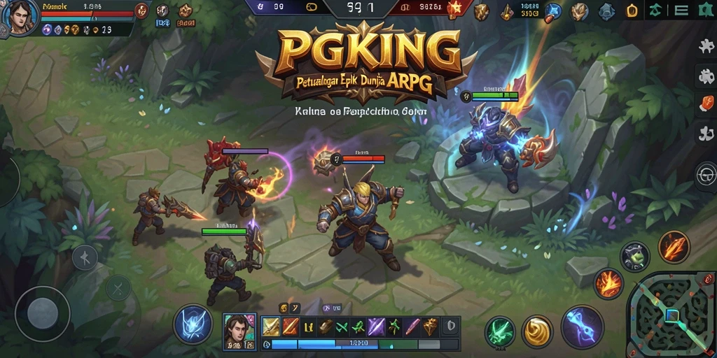 Tampilan gameplay PGKING yang seru dan strategis dalam pertempuran.