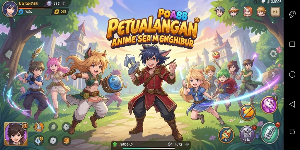 Tampilan gameplay <strong>POA88</strong> yang penuh warna dan dinamis.